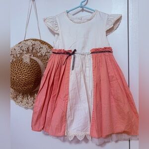Strawberry Faire Peach and White Kids Dress